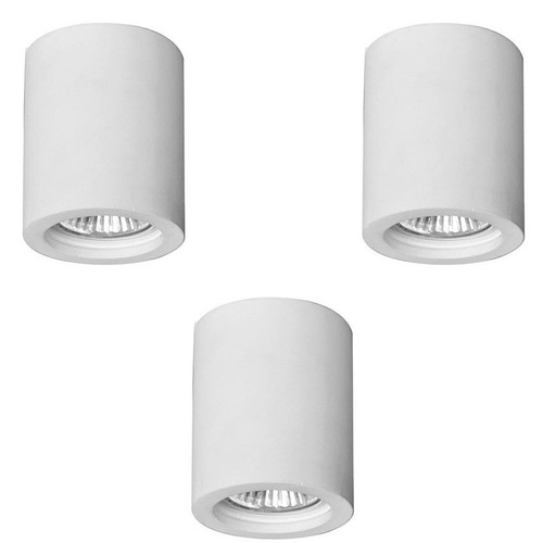 Faretti cilindro in gesso - 3x, a