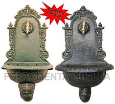 FONTANA GHISA VERDE O GRIGIA A PARETE X GIARDINO TERRAZZO ESTERNO + RUBINETTO 