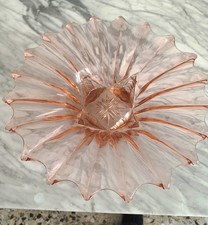 Vintage Pink Pressed Glass Art