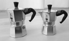 BIALETTI CAFFETTIERA MOKA Express SET 2 e 4 Tazze - Macchina per Caffè - Argento