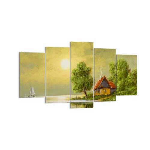 Quadro tela 160x85cm barca - tela,