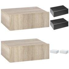 HOMCOM Set 2 Comodini Sospesi Design Moderno 40x30x15cm in Legno