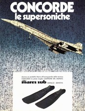 Pinne Concorde Mares Sub/Isotta Fraschini motori marini Advertising 1974