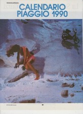 advertising Pubblicità CALENDARIO MOTO PIAGGIO  1990 AD PIAGGIO PUBBLICITA EPOCA