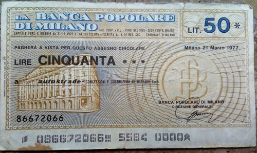 Assegno cartamoneta della - assegno,