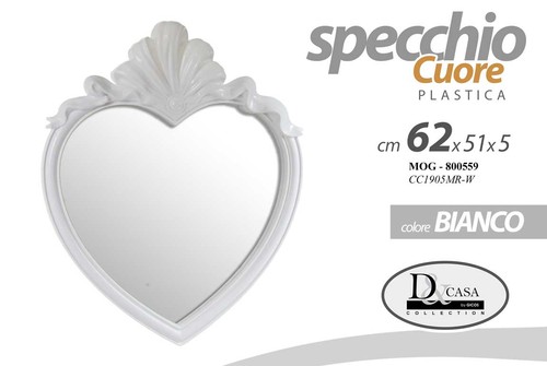 Specchio cuore bianco - cuore,