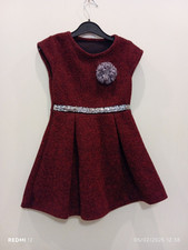 Abito Smanicato Invernale Bambina 4 Anni Elegante Poliestere Elastan 