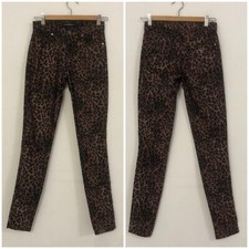 GUESS Pantalone marrone bordeaux nero fantasia maculata leopardata Tg 26