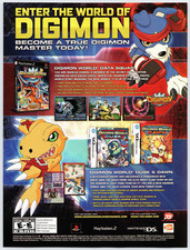 Pubblicità Stampa 2007 Digimon World Data Squad PS2 Nintendo DS Poster Promo Originale Arte