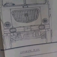 LANCIA ESADELTA MOTRICE 402.090/91 DISEGNO TECNICO ORIGINALE 1:20 74x74 1968