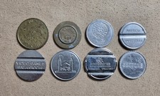 Giostre e Sala Giochi Lotto Vintage Di N . 8 Gettoni Token Assortiti Usati