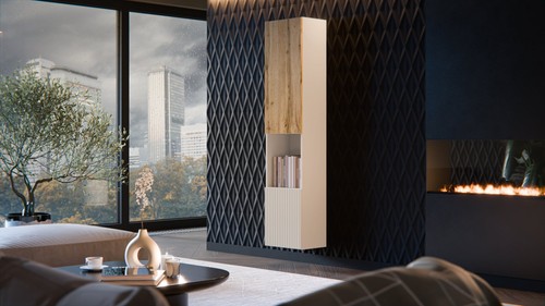 Vetrina botte beige - vetrina, rovere