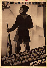 FASCISMO - GENOVA: Settimana del Balilla - Motto di MUSSOLINI - Scritta - SG378