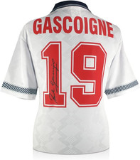 Maglia Da Calcio Dell'Inghilterra 1990 Autografata Da Paul Gascoigne