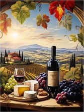 Piastrella Murale Tema Vino Toscana Vigna Cucina Parete Backsplash Marmo Ceramica