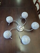 LAMPADARIO DESIGN MODERNO 5 GLOBI COMPLETO DI LAMPADE ATTACCO G9