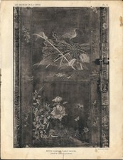 Stampa antica ARMADIO LACCATO CINESE CINA CHINA 1922 Old Antique print T. 2