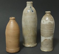 3 Vecchio Piccolo Brocche IN Terracotta Borraccia Acqua Sprudelflasche