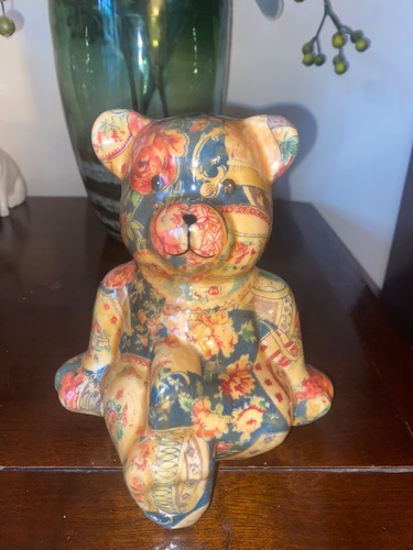 Ceramic teddy bear figure - ceramic,