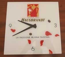 HAUSBRANDT - Orologio in Plexiglass da muro parete Caffè Hausbrandt Trieste 1892