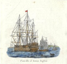 Stampa antica VASCELLO INGLESE