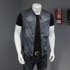 Gilet uomo retrò denim slim