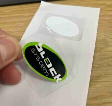 COPPIA STICKER ADESIVI VETROFANIA TRASPARENTE BLOCK SYSTEM 4,7x3,2 cm