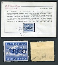 EGEO OCC. TEDESCA 1945 FRANCHIGIA MILITARE EMISSIONE LEROS ZIG-ZAG MLH* CAT. 7