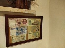Quadro Banconote Lotto Lire Italiane Originali Repubblica - Idea Regalo Natale