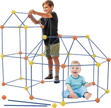 Fort Building Kit per Bambini, 158 Pezzi, Lucchetto Fai Da Te, Tenda Da Gioco, p