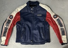 Giacca pelle uomo rosso bianco