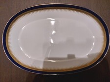 Servizio piatto piatto Mitterteich Bavaria blu cobalto oro fuoco affilato 35x24 cm