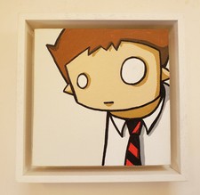 Adesivo ChrisRWK 2010 quadro su tela graffiti street art faccia invasore obbedienza