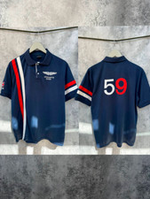 Polo Aeronautica Militare Aston Martin Vintage #59 Navy a righe taglia XL