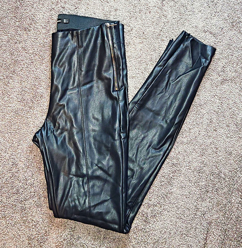 Pantalone nero zara mid - mid, rise
