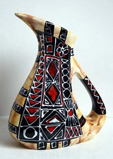 VASO BROCCA CERAMICA DRIOLI ITALY DIPINTO A MANO SPACE AGE VINTAGE ANNI 60 70