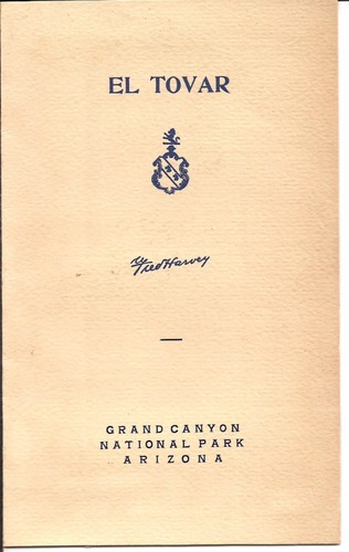 1939 fred harvey - harvey, menu