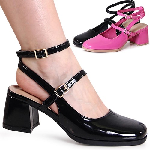 Dame riemchen pumps - pumps, square