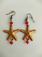 ORECCHINI DONNA PENDENTI FATTI A MANO CON CONNETTORE A FORMA DI STELLA MARINA