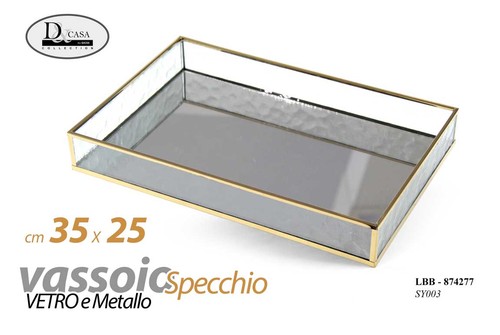Vassoio metallo specchio vetro - metallo,