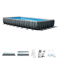 PISCINA FUORI TERRA CON STRUTTURA RETTANGOLARE INTEX "ULTRA XTR FRAME" ANTRAC...