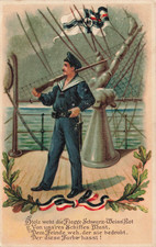 Cartolina WW1 marinaio fucile