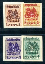 AUSTRIA POSTA MILITARE ITALIA FRANCOBOLLI DI CONSEGNA 1918 CIVIDALE I-IV SET IMPECCABILE (05307