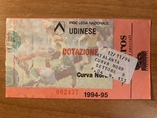 BIGLIETTO STADIO TICKET UDINESE-ATALANTA 1994/‘95