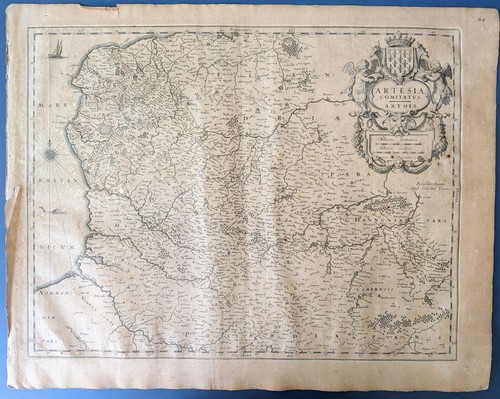 Mappa antica blaeu artesia - mappa,