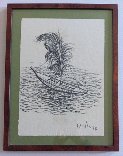 Disegno grafite carta barca - disegno,