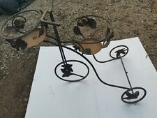 Portavaso vintage in ferro battuto doppio vaso fatto a triciclo 