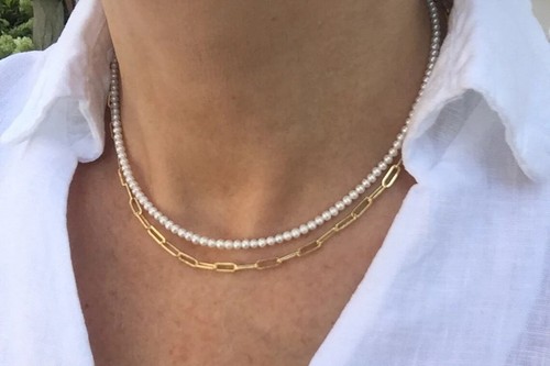 Collana girocollo perline