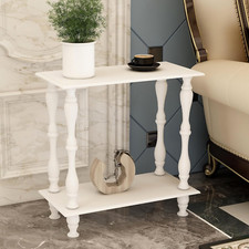 Tavolino stretto bianco legno