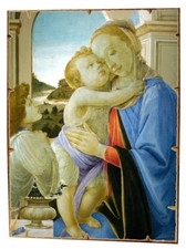 BOTTICELLI, Vergine e bambino, Stampa applicata a pannello MDF - Spes.cm 1 